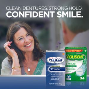 PoliGrip Super Denture Adhesive Powder, Extra Strength, 1.6 oz, 6-Pack