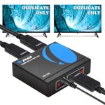 OREI HDMI Splitter 1 in2 Out 4K - 1x2 HDMI Display Duplicate/Mirror - Powered Splitter Full HD 1080P, 4K @ 30Hz (One Input To Two Outputs) - USB Cable Included - 1 Source to 2 Identical Displays