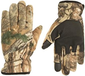 Manzella Mens Lakewood Fleece Water Resistant Hunting Cold Weather Gloves, Realtree Xtra, Medium-Large