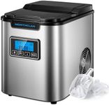 Ice Maker Machine 3 Ice Cube Sizes, NORTHCLAN Countertop Ice Cube Maker with Timer, 9 Cubes Ready in 6-8 Mins, 14kg in 24Hrs, Self Cleaning, LED Display, 2.3L Water Tank, for Home (Silver)