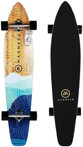 Magneto 44 inch Kicktail Cruiser Longboard Skateboard | Bamboo and Hard Maple Deck | Made for Adults, Teens, and Kids (Mountains)