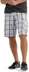 Lee Mens Dungarees New Belted Wyoming Cargo Shorts, Gray Plaid, 34 US