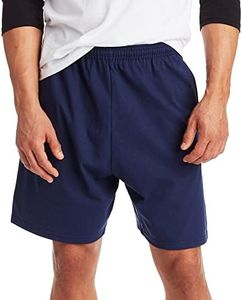 Hanes Men's Jersey Short with Pockets, Navy, Large