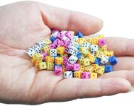 SmartDealsPro 100 Assorted 1/5" 5mm D6 Mini Dice Game Dot Square Dice Set