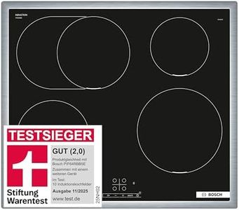 Bosch PIF645BB5E, Stiftung Warentest Testsieger*, Serie 4 Induktionskochfeld (autark), 60 cm breit, Bräterzone für großes Kochgeschirr, PowerBoost schnelleres Kochen, TouchSelect Bedienung, ReStart