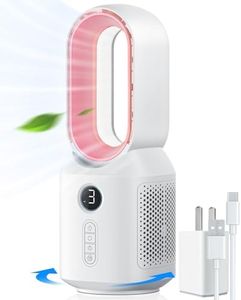 let'me Desk Fan, 106° Oscillating Fan for Indoors,Bladeless Fan with 3 Speeds, Small Office Fan with LED Light, 13 Inch Personal Small Fan for Bedroom Home Office Desktop Pink