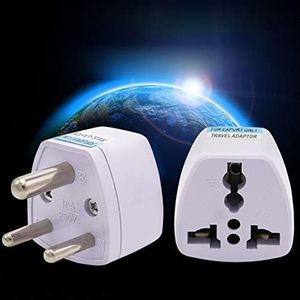 3 Pin Plug Converter Premium Travel Adapter with Universal Input,AU US UK CN to India and South Africa Power Plug,Adaptor (Pack of 2) (to India and South Africa)