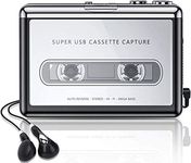 RuhZa USB Cassette Player Capture Cassette Tape-to-MP3 Converter into Computer Stereo HiFi Sound Quality Mega Bass Audio Music Player with Earphone