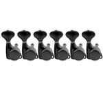 Musiclily Pro 6-in-line 18:1 Ratio Full Sealed Locking Machine Heads Tuners Tuning Pegs Keys with G-Style Button 45 Degree Screw for Strat Tele Style Electric Guitar, Black
