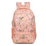 BEAUTY GIRLS By Hotshot Large Size 1521 School/Tuition Bag, Waterproof College Standard Backpack For Girls & Women, 18Inch 32L - Peach (Multicolor)