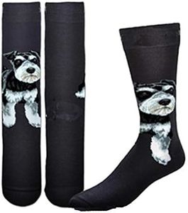 FBF Unisex-Adult Realistic Dog Breed Sock, Schnauzer Realistic, One Size