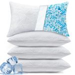 BETU Cooling King Size Pillows Set of 4,Shredded Memory Foam Bed Pillows for Sleeping,Adjustable Firm Cool Pillow for Neck Pain and Side Sleeper,White