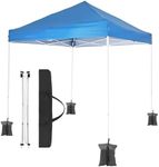 Telescoping Slant Leg Outdoor Heavy Duty Pop Up Canopy Tent 10x10, Portable & Waterproof Pop Up Gazebo, Ez Up Canopy for Party, Camping, BBQ, Yard, Beach, Blue