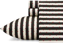 Betsey Johnson - Twin XL Sheets, Silky & Lightweight Bedding, Fade & Wrinkle Resistant (Wonderland Stripe, Twin XL)