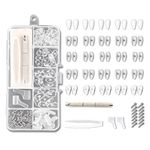 Glasses Nose Pads, 35 Pairs Silicone Anti-Slip Eyeglass Nose Pads with Screws Screwdriver Storage Case, Eyeglass Repair Kit with Tweezers Cleaning Cloth for Sports Reading Glasses, Sunglasses
