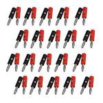 ERH India (Pack of 20 Pair) Banana Pin Connector Male 4mm Audio Banana Speaker Plug Banana Plug Connector Jack Screw-Type Banana Head Black and Red Color