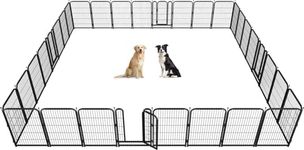 Petorldog Metal Dog Playpen, 45" Inch Height 32 Panels, Ideal Dog Fence for Large/Medium/Small Dogs Indoor & Outdoor Bliss, Perfect Dog Pen for Camping, Yard and RV | Black-Silver