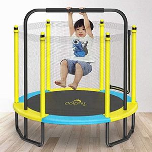 Dolphy 60 Inch Trampoline for Kids with Safety Net and Steel Foam U Handle| Indoor & Outdoor | Powerful Loading Capacity - 100KG | Stainless Steel Frame & Legs for Home, School