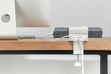 ErgoYou - Clamp On Power Strip Extension Board Holder - Easy & Quick Installation - No Drilling Required - Compatible with Power Strips 50 to 70 mm in Height & Table top Thickness 10 to 50 mm
