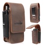 Topstache Multitool Sheath for Men - Belt Leather Multitool Holster - EDC Belt Organizer for Leatherman, Gerber - Magnetic Closure Multitool Pouch Fits Folding Tool, Darkbrown