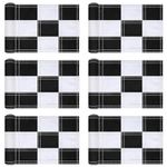 Fanfanwin 6 Pack Checkered Golf Flags, 8 x 6 inches, Nylon, Black and White, Waterproof, Portable Solid Golf Flag Training Target for Garden Indoor Outdoor