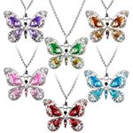 6 Pieces Bohemian Dragonfly Jewelry Bohemian Necklace for Women Pendant Colorful Enamel Butterfly Necklace Vintage Multilayer Necklace Enamel Ethnic (Butterfly)