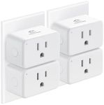 EIGHTREE Mini Smart Plug 𝟭𝟱𝗔, Smart Plugs That Compatible with Alexa & Google Home & SmartThings, No Hub Required with Remote Control, Timer & Schedule, Wi-Fi Plugs Only Support 2.4GHz, 4 Packs