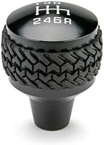DV8 Offroad Replacement Shift Knob for 2011-2018 Jeep Wrangler JK | 6-Speed Manual Transmission Compatible | Billet Aluminum Construction | Rubber Tire Tread Grip