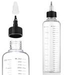 COMNICO 2 Pack Applicator Bottle for Hair 8.5oz Soft Squeeze Empty Oil Dispenser Hair Color Applicator Root Hair Dye PET Plastic Refillable Bottles for Salon Sylist with Graduated Scale and Twist Top