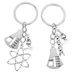 Toddmomy 2 Pcs Helix Jewelry Metal Decor Microbiology Science Jewelry Chemistry Teacher Keyring Chemistry Student Graduation Chemical Major Symbol Key Charm Pendant Set Gene