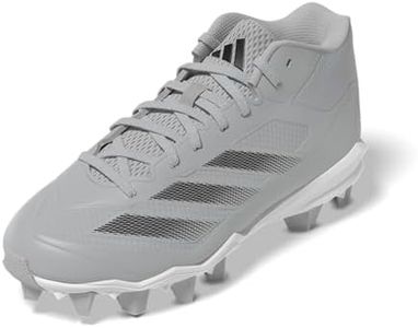 adidas Boy's Adizero Impact Speed Molded Baseball Sneaker, Silver Metallic/Black/Grey, 4 Big Kid