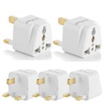 Hi-PLASST G-Type UK Adapter (Pack of 5) Universal Socket for UK/London Plug Converter for England, Dubai, Hong Kong, Malaysia, Kenya, Ireland, Wales, Scotland, Adaptor