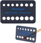 MoyanSuper Cue Tip Gauge for Billiards, Measures 8.5mm–15mm Plastic Cue Tip Sizer for Pool, Snooker, Break Cues Lightweight & Compact (5.1" x 3.3", 28g)