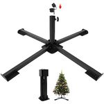 VFZILH Metal Christmas Tree Stand, 3 Sizes Diameter, Universal Artificial Christmas Tree Holder for 60 to 280 cm, Robust Christmas Tree Base, Foldable Stand for Christmas Tree up to 50 kg