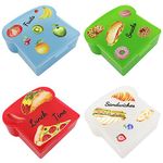 4Pcs Sandwich Containers for Lunch Boxes, Plastic Food Storage Sandwich Containers, 20 oz Toast Shape Sandwich Box, Reusable Sandwich Box for Meal Lunch Prep, BPA Free, Microwave & Dishwasher Safe