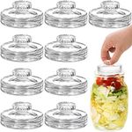 Cedilis 9 Pack Glass Fermentation Weights with Easy Grip Handles, Heavy Glass Fermenting Lids Kit for Wide Mouth Mason Jar, Fermenting Sauerkraut, Kimchi, Pickles, Dishwasher Safe