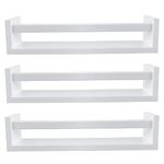 birola Nursery Book Shelves Classic White Set of 3,Wood Floating Nursery Shelves for Wall,Wall Bookshelves for Kids(White)