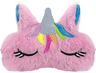 Samvardhan Pack of 1 Fur Unicorn Sleep Mask Plush Sleeping Eye Cover for Women Girls Home Sleeping Traveling (Unicorn Pink)