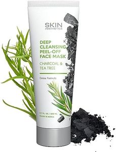 Skin Aesthetics Charcoal & Tea Tree Peel Off Face Mask - Blackhead Remover, Helps Treat Acne, Unclogs Pores, Deep Cleasing Peel Off Mask - Cruelty Free Korean Skin Care - All Skin Types - 6.7 Fl. oz.