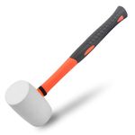 Bezavea Rubber Mallet 12oz, Mallet Hammer with fibreglass Handle, Soft Rubber Hammer Tile Mallet, Durable Solid Rubber Head for DIY Projects Crafts Woodworking, Camping and Flooring Installation