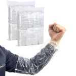 Disposable Oversleeves Covers, FIPASEN 200PCS Plastic Arm Sleeves Covers for Painting Repairing Cleaning Tattooing - Clear