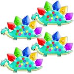 4PC Dinosaur Color Sorting Sensory Toys, Airplane Travel Toy for Kids Learning Activities Quiet Calm Down Fidgets for Classroom Prize Gifts for Toddler 3 4 5 Year Old Easter Basket Stuffers