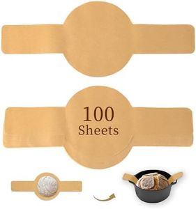 Parchment Paper for Sourdough Baking, BlissBoard Sourdough Paper for Dutch Oven, 8" Round Parchment Sling with Long Handles for Air-fryer Easy-Lift, Non-Stick, 100 Sheets for Sourdough or Cake Baking
