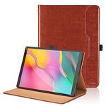 Case for Samsung Galaxy Tab A 10.1 2019 (SM-T510/SM-T515) - [Hand Strap] Multi Angle Viewing Stand PU Leather Tablet Case with Auto Wake/Sleep Smart Cover - Reddish Brown