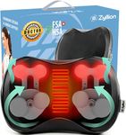 Zyllion Shiatsu Back and Neck Massager - 3D Kneading Massage Pillow with Heat and 8 Rotating Nodes for Muscle Pain Relief, Office, Chair and Car - Black (ZMA-25)