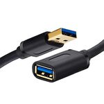 USB 3.0 Extension Cable 15Ft,Tan QY USB 3.0 High Speed Extender Cord Type A Male to A Female for Playstation, Xbox, USB Flash Drive, Hard Drive, Card Reader,Scanner,Printer,Keyboard (15Ft)