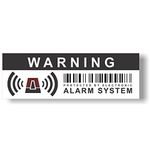 12 x Security Alarm Warning Sign Stickers - for Internal and External use - Protection for Home, car. - Weatherproof - Size: 4,1 x 1,4 in - Warning - Protected by Electronic Alarm System