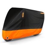 Puroma Motorcycle Cover, XXX-Large Waterproof Motorbike Cover Outdoor Indoor Scooter Shelter Protection with 4 Reflective Strips for Harley Davidson, Honda, Suzuki, Kawasaki, Yamaha