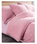 E4Emporium Luxurious Teddy Fleece Duvet Cover - Fluffy Thermal Super Soft Warm and Cosy Quilt Cover Including Matching Pillowcases (Double Duvet Set, Pink)