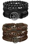 MILACOLATO Life Bracelet for Men Women Tribal Leather Bracelet Wristbands Adjustable